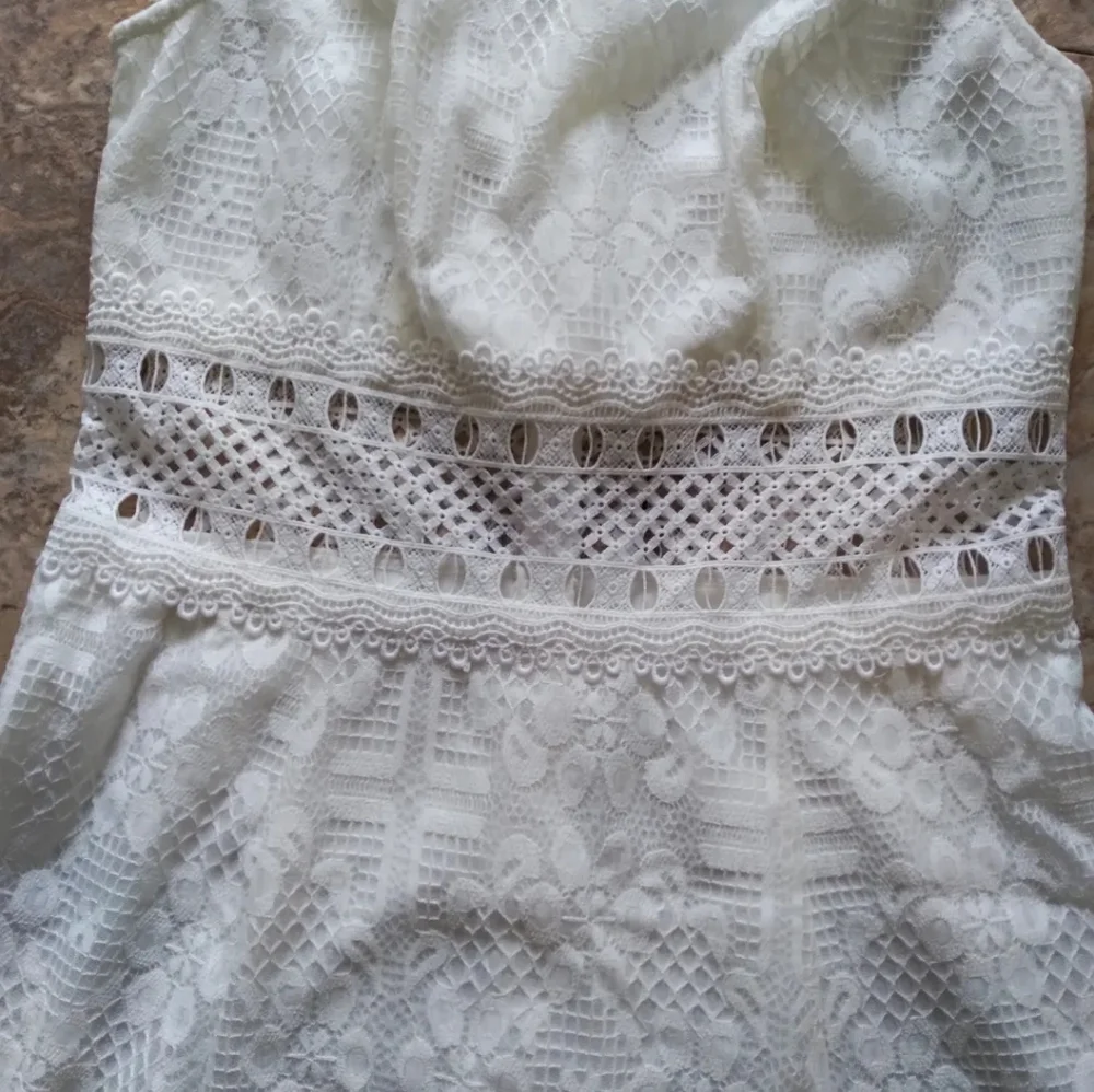 Alisa Pan White Sleeveless Lace dress, size 10 - Picture 2 of 6